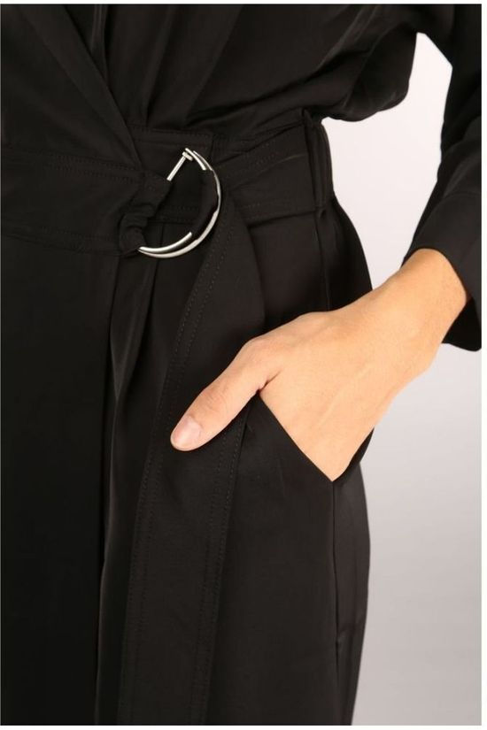 Yaya Robe Wrap With Belt Black