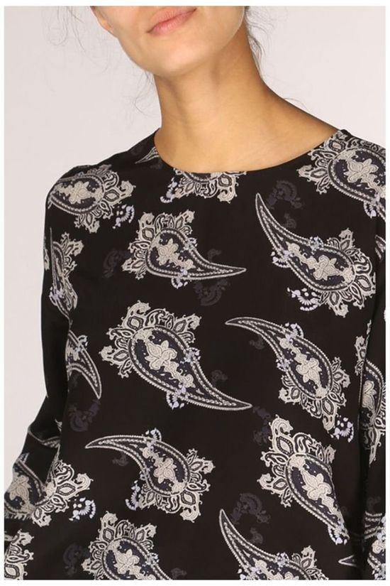 Yaya Blouse Woven Flowy Paisley Print Black/White