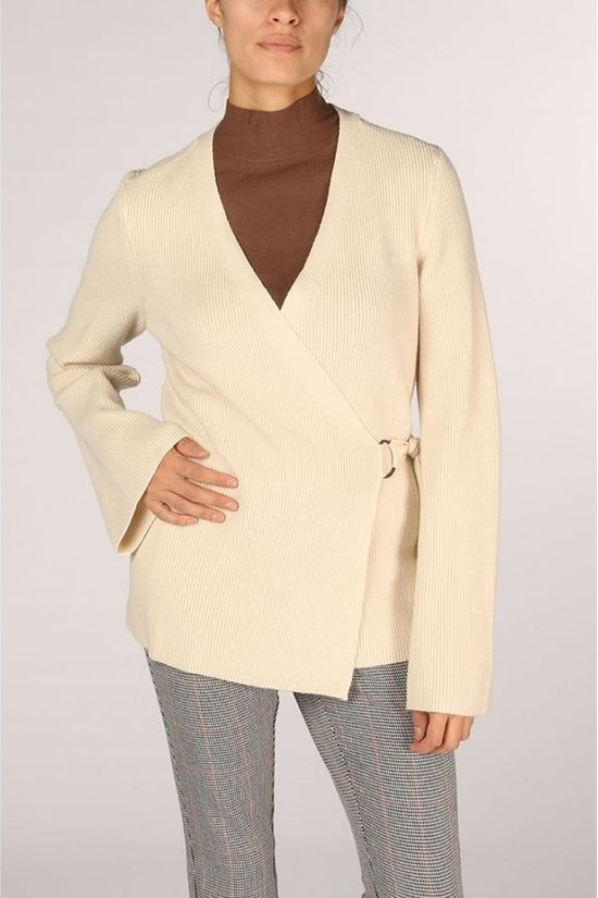 Yaya Cardigan Wrap Cardi In Structure Knit off white