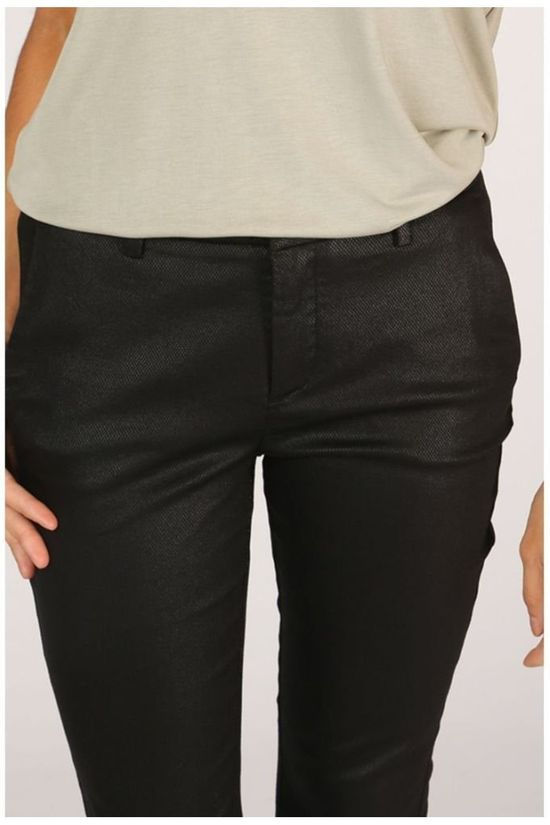 Yaya Broek Metallic Chino Black