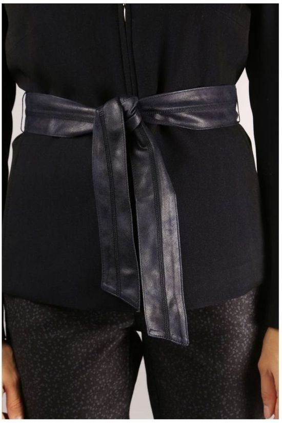 Yaya Blazer Zip Withed Belt dark blue
