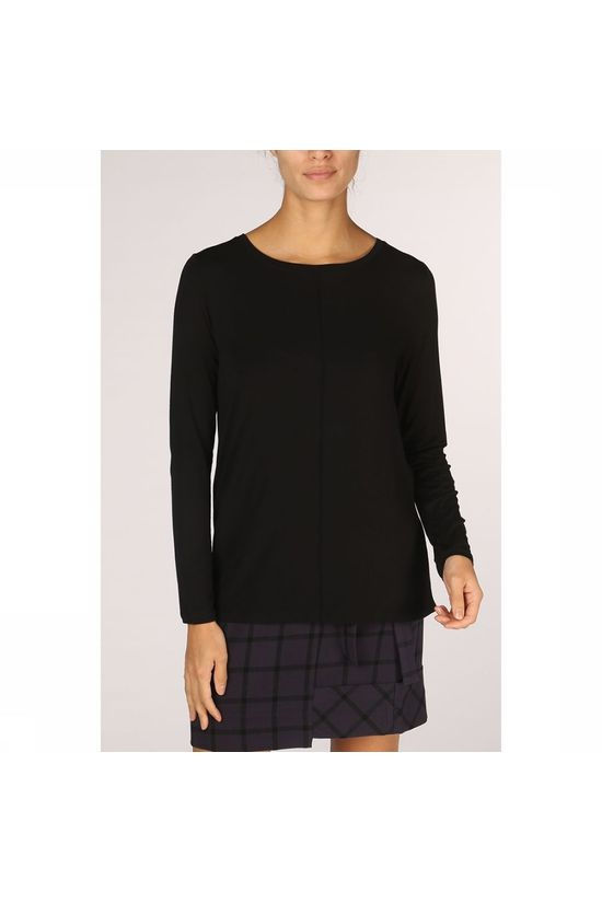Yaya T-Shirt Jersey Ls W. Pintuck Black