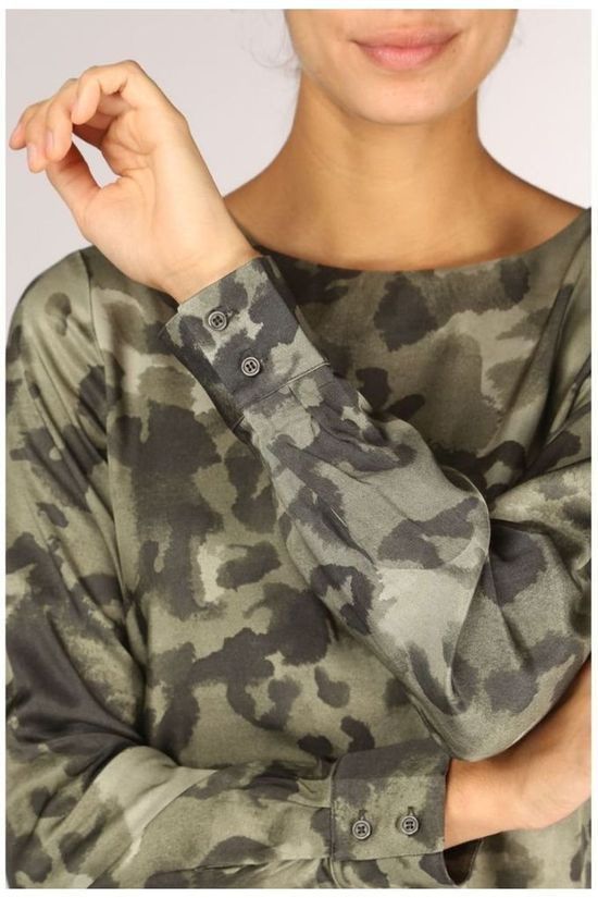 Yaya Robe Ruffle Leopard Print Mid Khaki/Black
