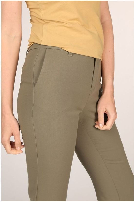 Yaya Broek Flared mid khaki