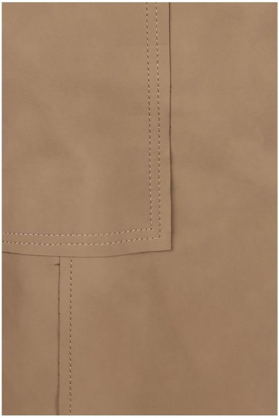 Yaya Rok Faux Leather Mini Front Pockets And Raw Hems mid brown