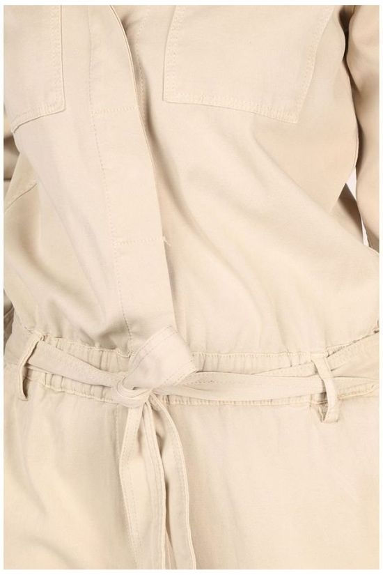 Yaya Jumpsuit ed Cargo Pockets And Epaulets Sand Brown
