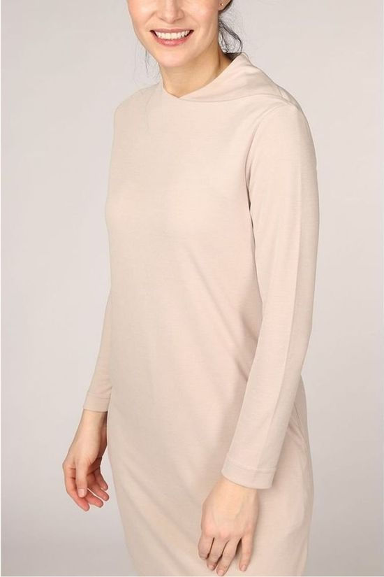Yaya Robe Midi With Draped Collar Sand Brown