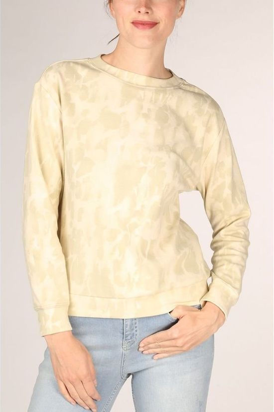 Yaya Pull Cotton Blend With Tie Dye Print light green/off white