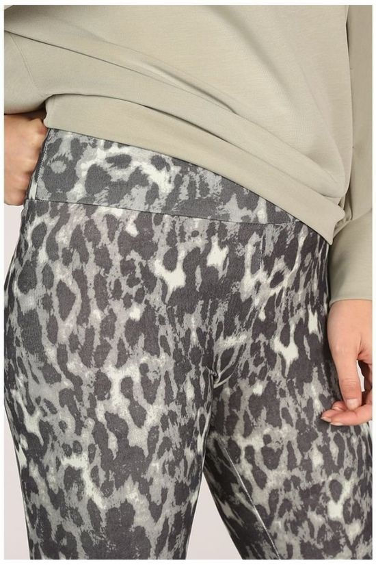 Yaya Legging Stretch Large Waistband Mid Grey/Sand Brown