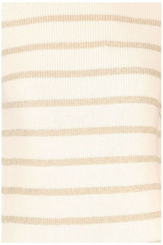 Yaya Pull Lurex With Striped Print white/gold