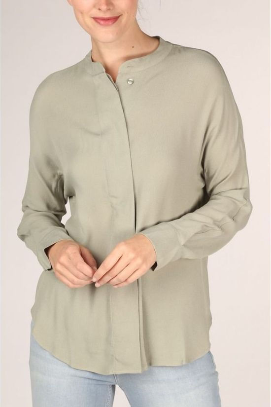 Yaya Hemd Big Placket mid khaki