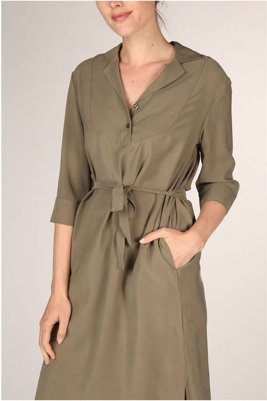 Yaya Robe ed Midi With Splits dark khaki