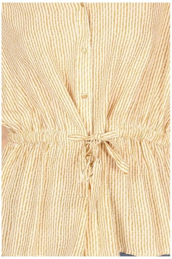 Yaya Blouse Button Up With Drawstring And Dropped Shoulder off white/light yellow