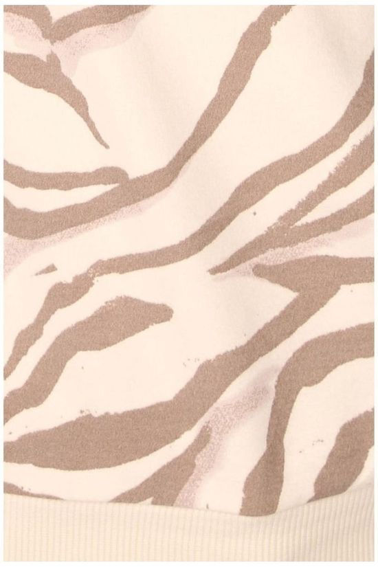 Yaya Pull Round Neck With Animal Print Off White/Sand Brown