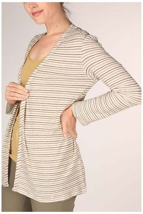 Yaya Cardigan Linen ed And Singlet Off White/Black