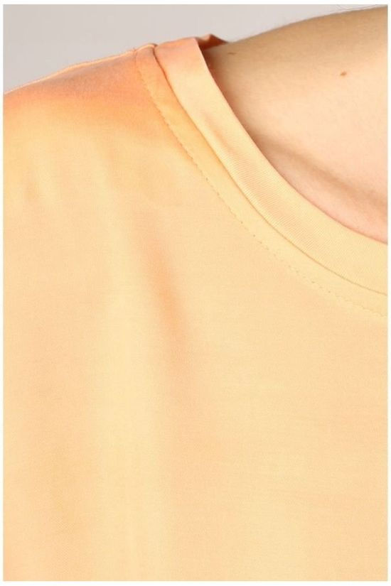 Yaya T-Shirt Fabric Mix Rounded Hems Salmon pink