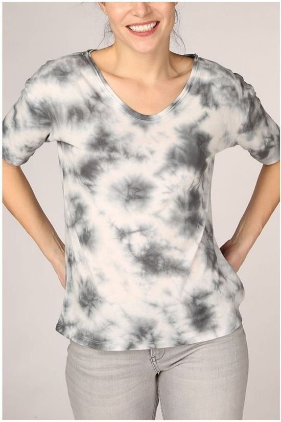 Yaya T-Shirt Cotton Blend white/light blue