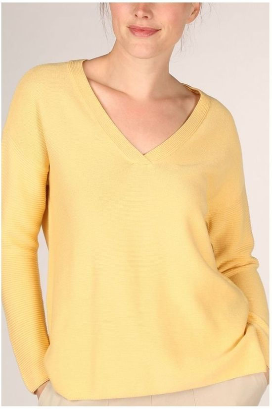 Yaya Pull Cotton Mix Ribbed With Small Splits On Sides light yellow