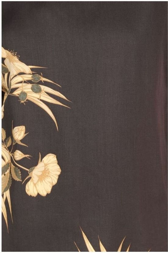 Yaya Blouse With Folded Cuffs And Ribbed Collar Black/Ass. Flower