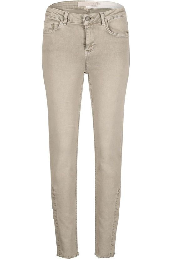 Yaya Jeans Colored Button Detail mid khaki