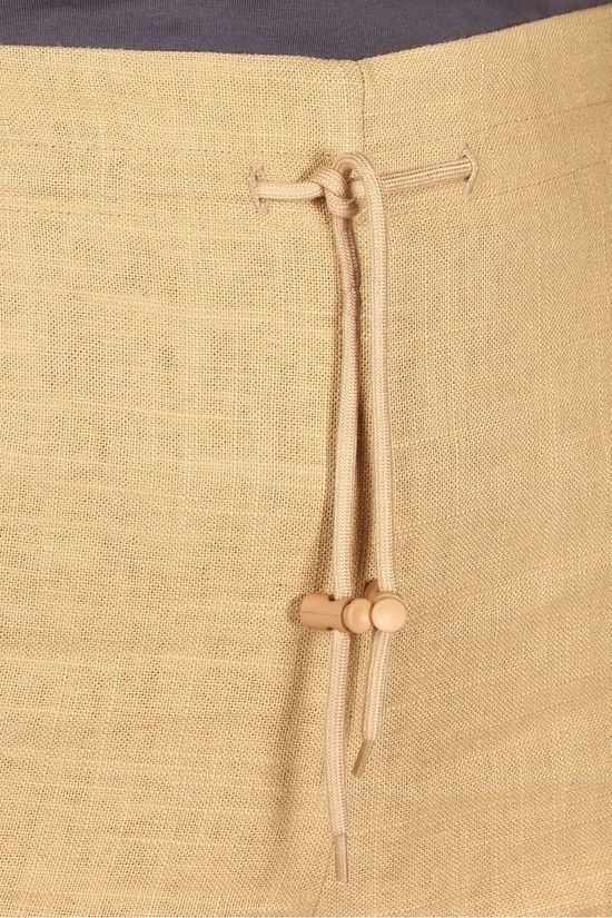 Yaya Short Linen Short With Drawstring Sand Brown