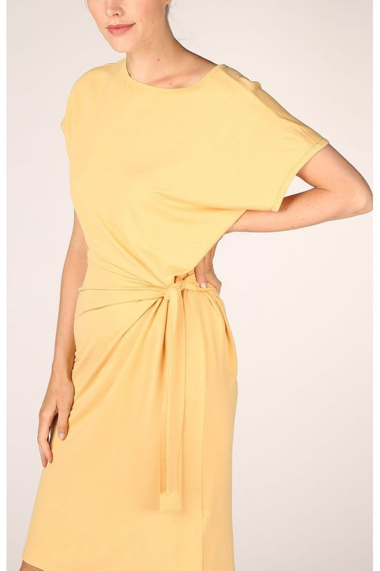 Yaya Robe Modal With Knotted Detail dark yellow