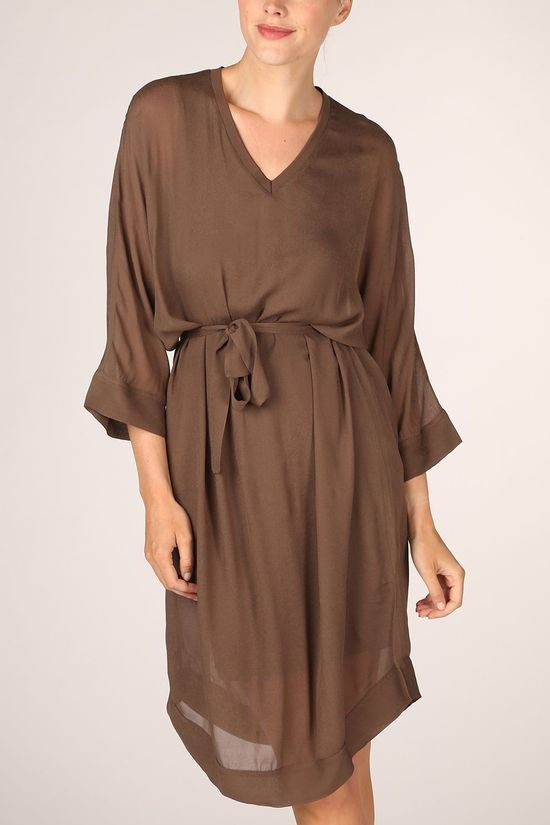 Yaya Robeed Kimono With Lining dark brown