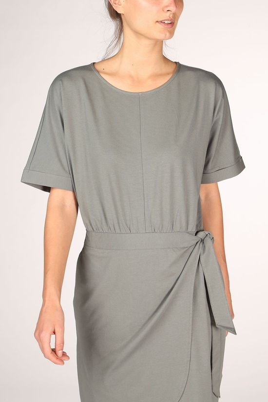 Yaya Robe Modal Cotton Blend Wrap With Short Sleeves mid blue