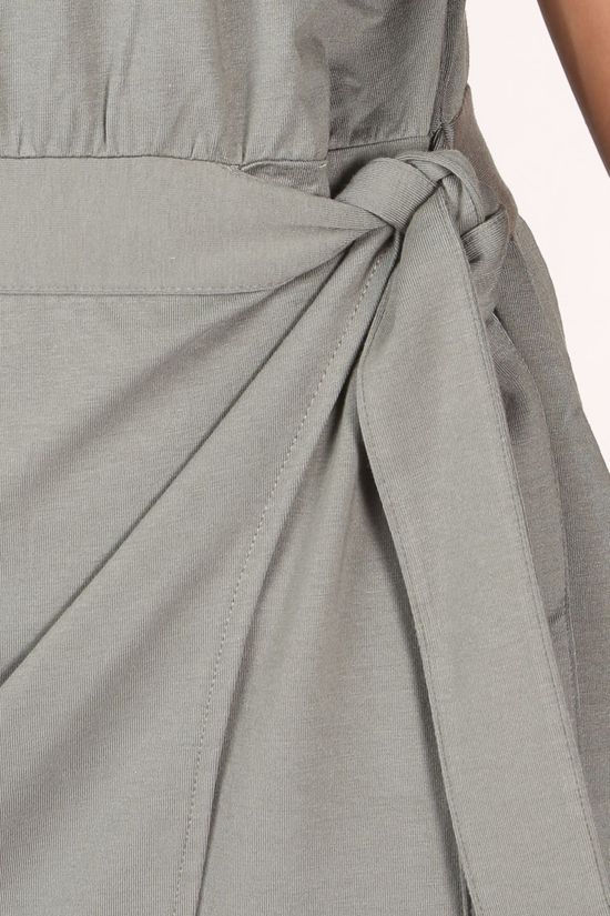 Yaya Robe Modal Cotton Blend Wrap With Short Sleeves mid blue