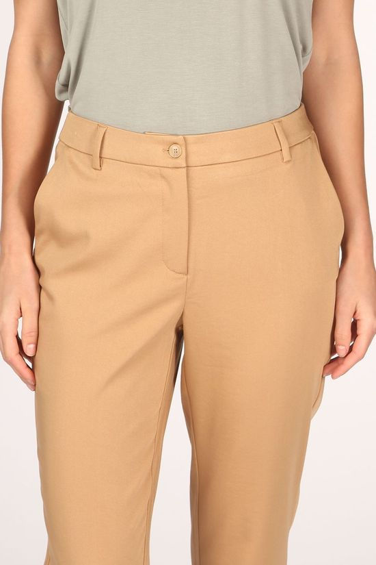 Yaya Broek Relaxed Fit Sand Brown