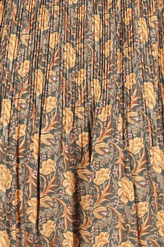 Yaya Jupe With Pleats Dark Brown/Ass. Flower