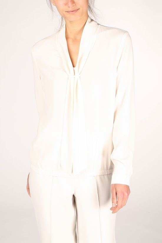 Yaya Hemd Lyocell Blend With Scarf Collar off white