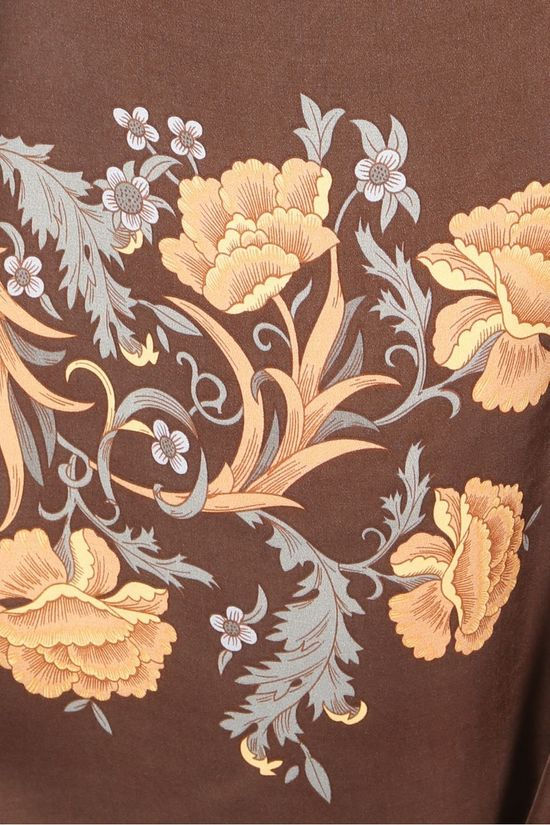 Yaya Blouse Round Neck With Print Dark Brown/Ass. Flower