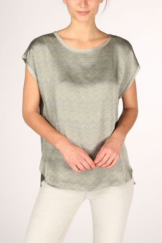Yaya Blouse Satin With Zigzag Print light green