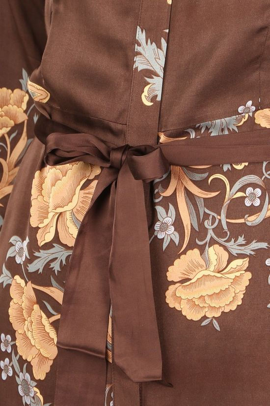 Yaya Robe Maxi Shirt With And Print Dark Brown/Ass. Flower