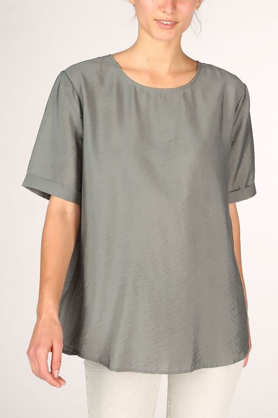 Yaya Blouse Modal Blend With Buttons At Back mid blue