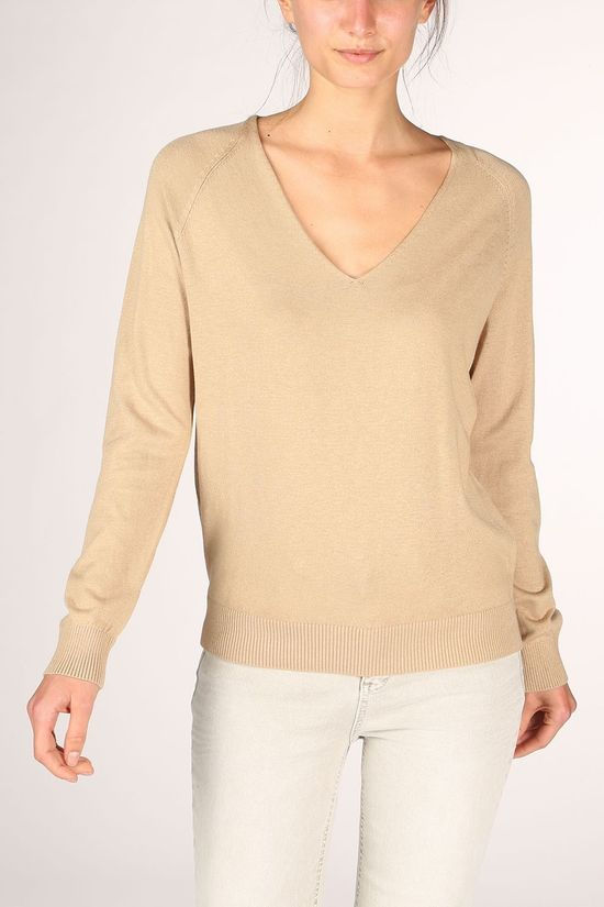 Yaya Trui V-Neck Sand Brown