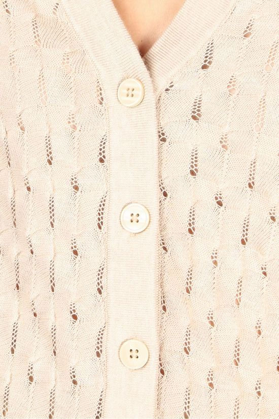 Yaya Cardigan Structure Knitted Ecru