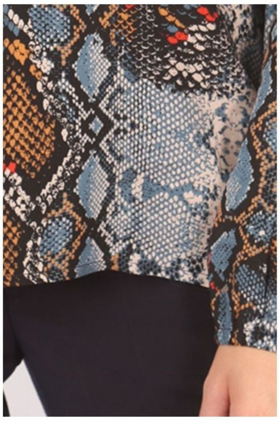 Geisha Blouse 93698-20 Camel Brown/Light Blue