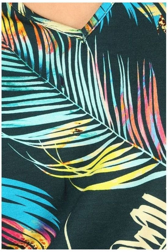 Geisha T-Shirt 03208-20 Mid Blue/Ass. Flower