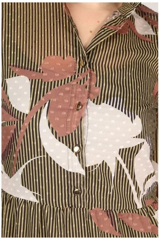 Geisha Jurk 07055-42 Mid Khaki/Ass. Flower