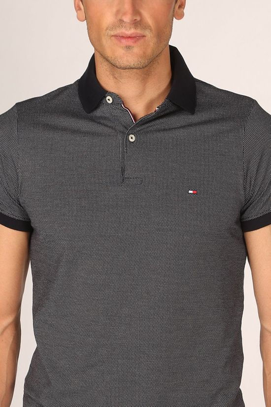 Tommy Hilfiger Polo Two Tone Textured Slim Dark Blue/Ass. Geometric