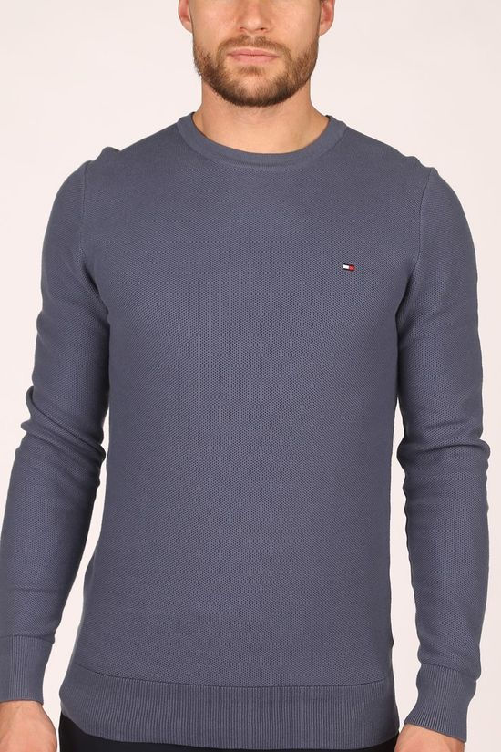 Tommy Hilfiger Trui Honeycomb Cn mid blue