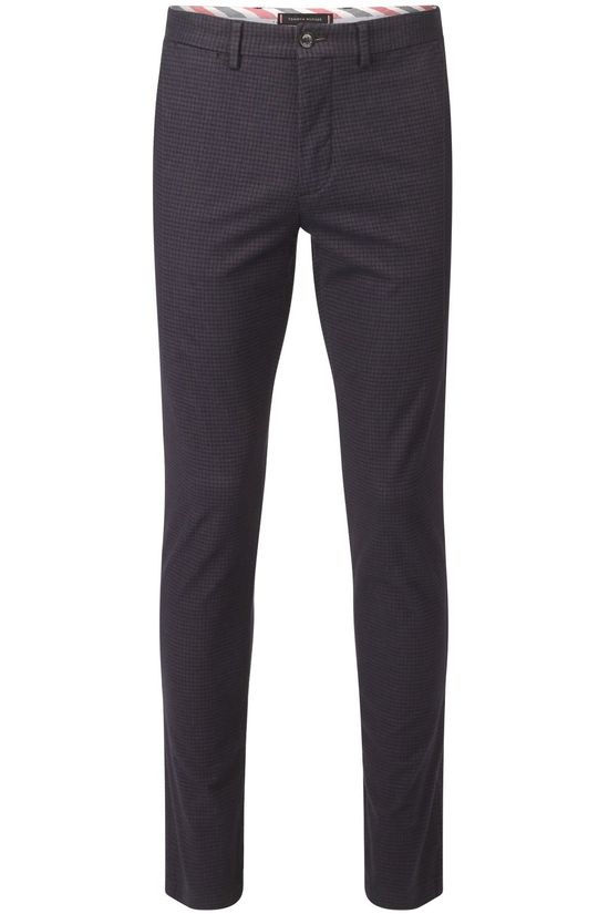 Tommy Hilfiger Broek Denton Yd Brushed Puppytooth Dark Blue/Ass. Geometric