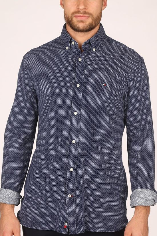 Tommy Hilfiger Hemd Knitted Printed Shirt Dark Blue/Ass. Geometric