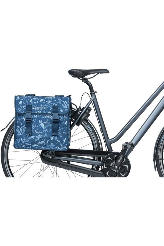 Basil Fietstas Achter Wanderlust Double Bag Ass. Flower/Indigo Blue
