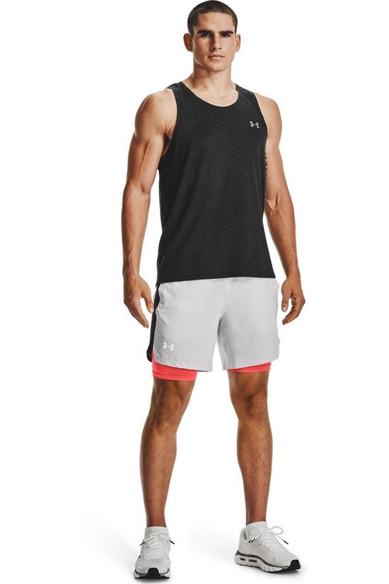Under Armour Short Launch Sw 2In1 7" off white/red