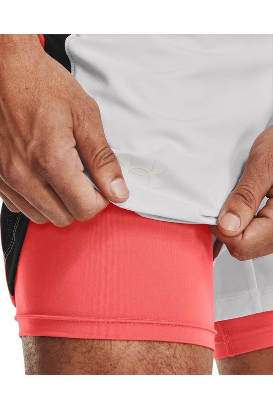 Under Armour Short Launch Sw 2In1 7" off white/red
